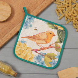 Прихватка «Этель. Гортензии», 19×19 см, саржа,100% хлопок, ватин 250 г/м²