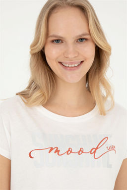 Женская футболка цвета экрю - U.s. polo assn фото 2