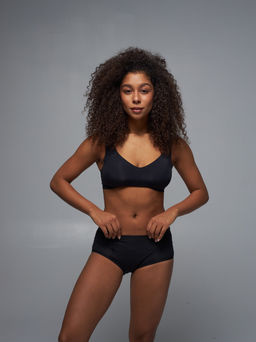 Трусы женские слипы для месячных Vanessa for me MY001-E-W полиэстер, полиамид черный и бежевый размеры M, L, XL, 2XL, 3XL, 4XL  фото 2