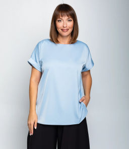 Блуза #ОКТ035001-1, светло-голубой
