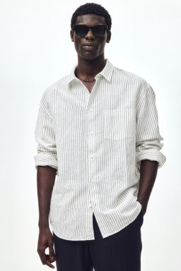 Camisa en mezcla de lino Relaxed Fit - H&m фото 10