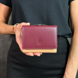 Итальянский женский кожаный кошелек DuDu серии Corsica | бордовый - Dudubags фото 6