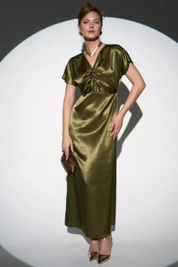 Платье Иола (олива) - Эльза фото 8