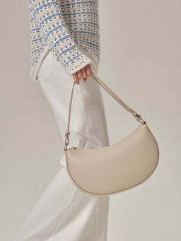 Сумка женская сэддл Azaro 31042 бежевый жемчуг