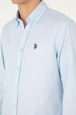 Мужская голубая базовая рубашка с длинным рукавом Неожиданная скидка в корзине - U.s. polo assn фото 7