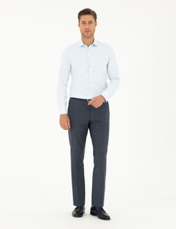 A__k Mavi Slim Fit Uzun Kollu G_mlek