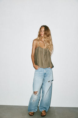 FLOWING STRAPPY BUTTON-UP TOP - Zara фото 8