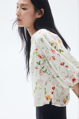 Blusa en mezcla de lino - H&m фото 3