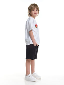 Футболка для мальчика с принтом 22-9018 белый | красный - Mini maxi фото 7