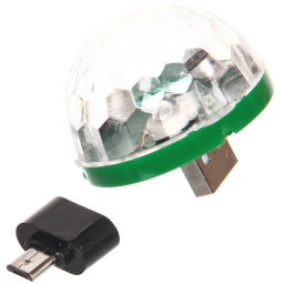Цена за 2шт. Диско-шар mini "Каледоскоп", LED (красный, зеленый, синий), переходник Micro USB