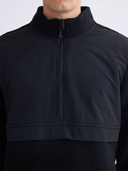 Dik Yaka Uzun Kollu Polar Erkek Sweatshirt