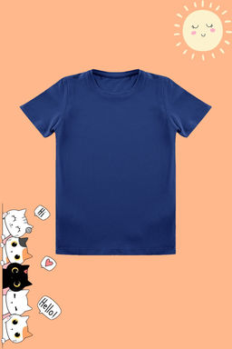 Lacivert-Beyaz 2li Erkek Cocuk Pamuklu Basic Regular Kal?p K?sa Kol Orme T-Shirt TKDSS24TS00018 - Trendyolmilla фото 4
