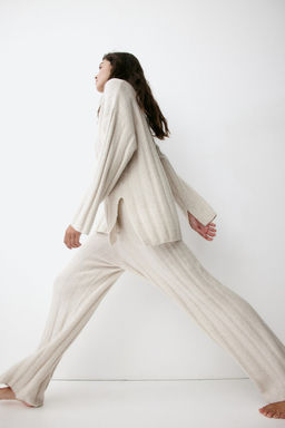 Pantalon en punto de canale de mezcla de lana - H&m фото 2