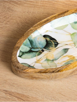 Блюдо в форме рыбки «Листья», 25.5×10×2 см, дерево манго