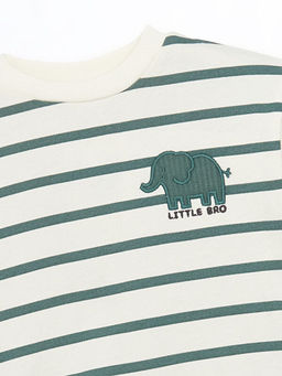 Bisiklet Yaka Bask?l? Erkek Bebek Sweatshirt ve E?ofman Alt 2li - Waikiki фото 3