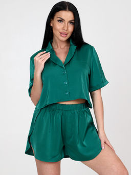598-П ЖЕНСКАЯ ПИЖАМА (шорты) (Изумруд) - А-дина фото 3