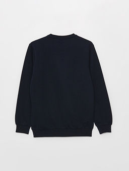 Bisiklet Yaka Uzun Kollu Erkek Sweatshirt