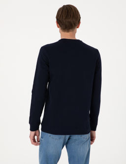Lacivert 2 _plik Regular Fit Bisiklet Yaka Basic Sweatshirt - Pierre cardin фото 5