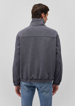 Dik Yaka Lacivert Ceket - Mavi фото 5