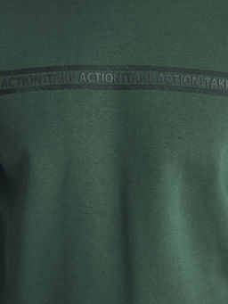 Bisiklet Yaka Bask?l? Erkek Kal?n Sweatshirt