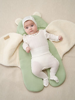 Ползунки с закрытой ножкой "Молоко" из ажурного хлопка 0+