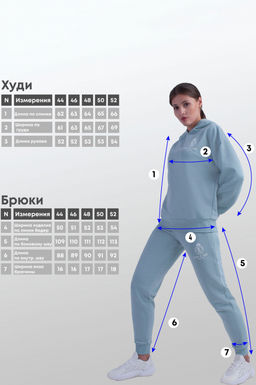 Арт. 2523  Костюм с брюками женский 44-52 Цвет:верх-мята, низ-мята