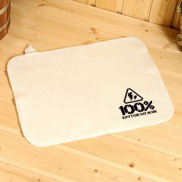 Набор для бани с принтом 100% крутой мужик, 5 предметов: шапка, рукавица, портфель, мочалка, коврик, Добропаровъ