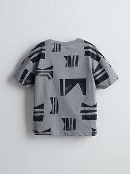 Bisiklet Yaka Bask?l? Erkek ?ocuk Ti??rt