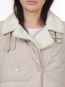 S24-236 BEIGE Куртка демисезонная женская (100 гр. холлофайбер) - Fashion фото 4