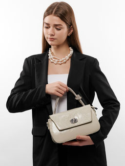 LACCOMA сумка Q6115-молочный натуральная кожа полиэстер