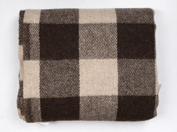 Плед п/шерсть 50% ОП-400 140*200 клетка цв. шоколад