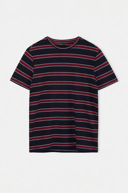 Lacivert Regular Cizgili Orme T-Shirt TMNSS26TS00015 - Trendyolmilla фото 4