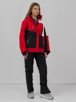Горнолыжный костюм женский зимний красного цвета 07081Kr - Chunmai фото 2