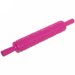 Цена за 2 шт. Скалка пластмассовая фигурная "Розочки-сердечки" 37*5см