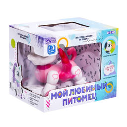 Робот-единорог «Мой любимый питомец», интерактивный: световые и звуковые эффекты, радиоуправление, розовый