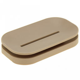 Мыльница настольная пластмассовая "Люкс" прямоугольная, 12,8х7,3х2,2см, матовый пластик, цвета микс, в п/эт пакете (Китай)