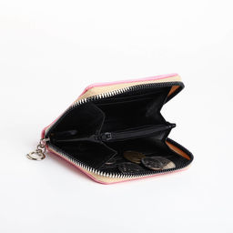 Кошелёк на молнии, отдел для карт, для монет, розовый