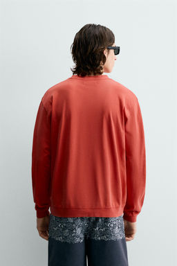 SUDADERA CREWNECK LAVADO / Rojo / Naranja - Zara фото 3
