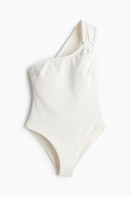 Padded-cup one-shoulder swimsuit