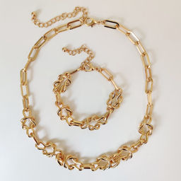 Комплект: колье-цепь и браслет