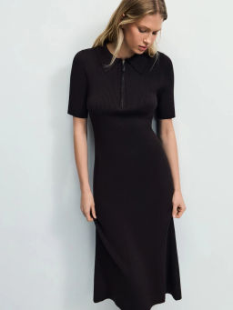 Вязаное платье поло из вискозы / Zarina  фото 2