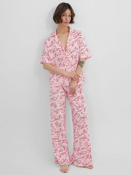 Комплект женский домашний розовый с надписями - Mark formelle фото 6