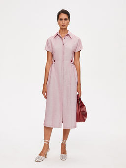 Льняное платье приталенного силуэта 422.050102/Красный - Seven senses фото 2