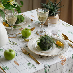 Скатерть «Этель» Flora 149×220 см, 100% хлопок, саржа 190 г/м²