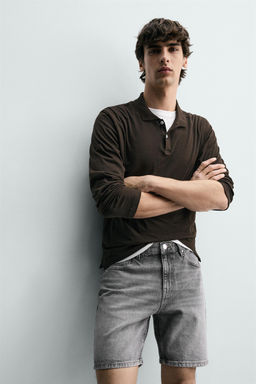 BERMUDA DENIM REGULAR FIT / Gris