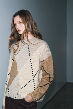 JERSEY PUNTO ROMBOS / Beige