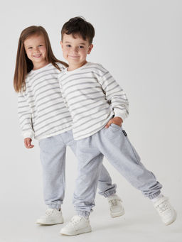 Джоггеры облегченные Серый меланж с карманами - Bungly фото 9