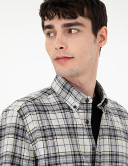 Gri Ekose Regular Fit Uzun Kollu G_mlek - Pierre cardin фото 2