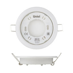 GX53/H2 WHITE 10 PROM Светильник ультратонкий встраиваемый. В составе набора из 10шт. Корпус белый. Картон. TM Uniel.