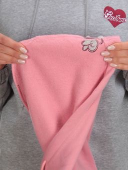 7002-4 PINK Худи женское на флисе